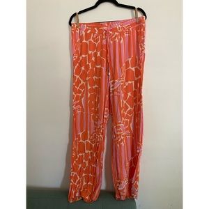 Lilly for Target Orange Giraffe Wide Leg Pants